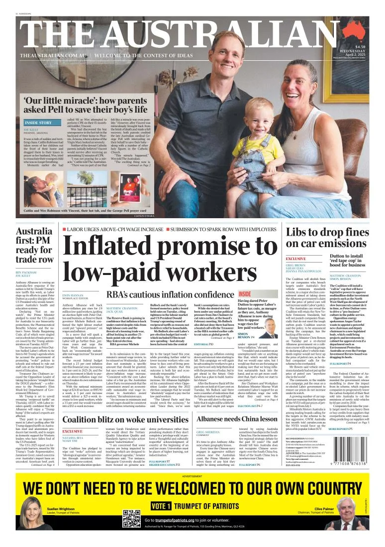 Portada de The Australian