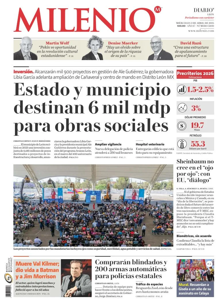 Portada de Milenio Leon del miércoles, 2 de abril de 2025