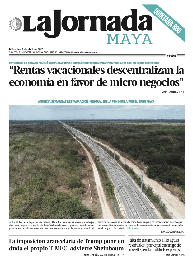 Portada de La Jornada Maya Quintana Roo