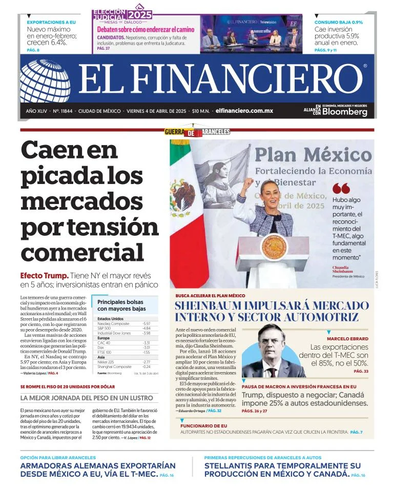 Portada de El Financiero