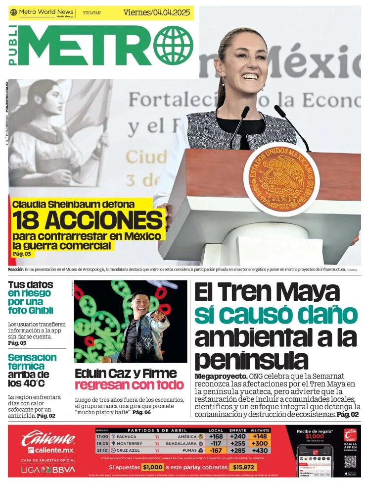 Portada de Publimetro Merida