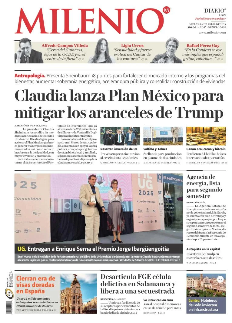 Portada de Milenio Leon del viernes, 4 de abril de 2025