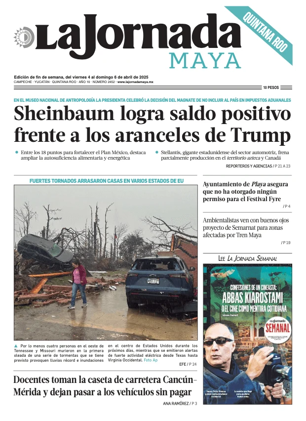 Portada de La Jornada Maya Quintana Roo