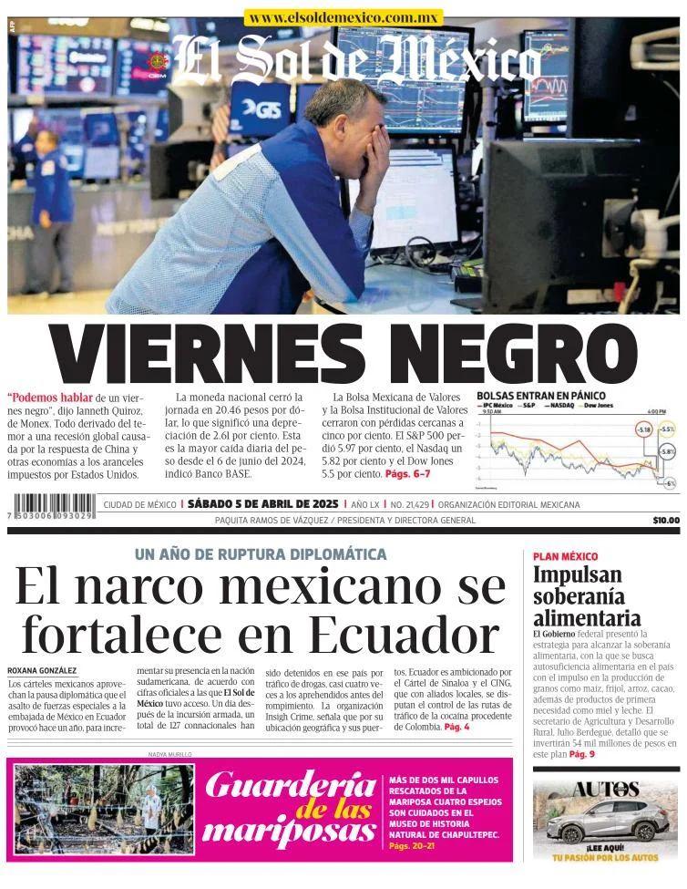 Portada de El Sol de Mexico