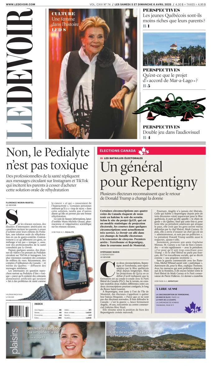 Portada de Le Devoir