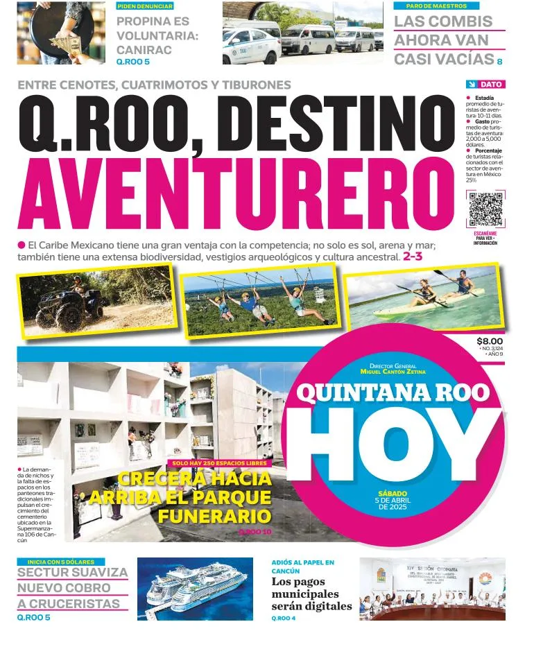 Portada de Quintana Roo Hoy del sábado, 5 de abril de 2025