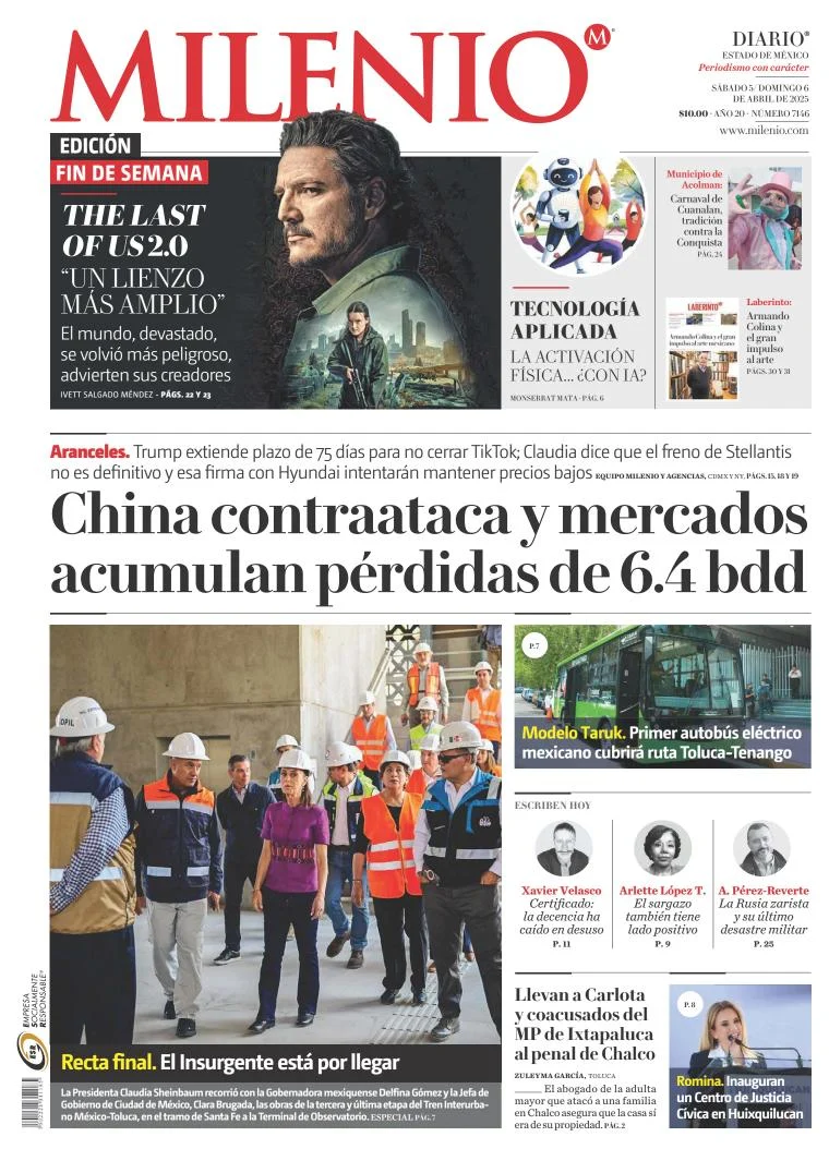 Portada de Milenio Edo de Mexico del sábado, 5 de abril de 2025