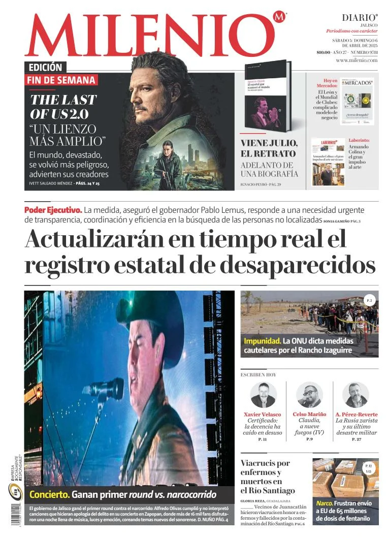 Portada de Milenio Jalisco del sábado, 5 de abril de 2025