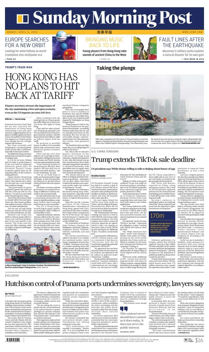 Portada de South China Morning Post
