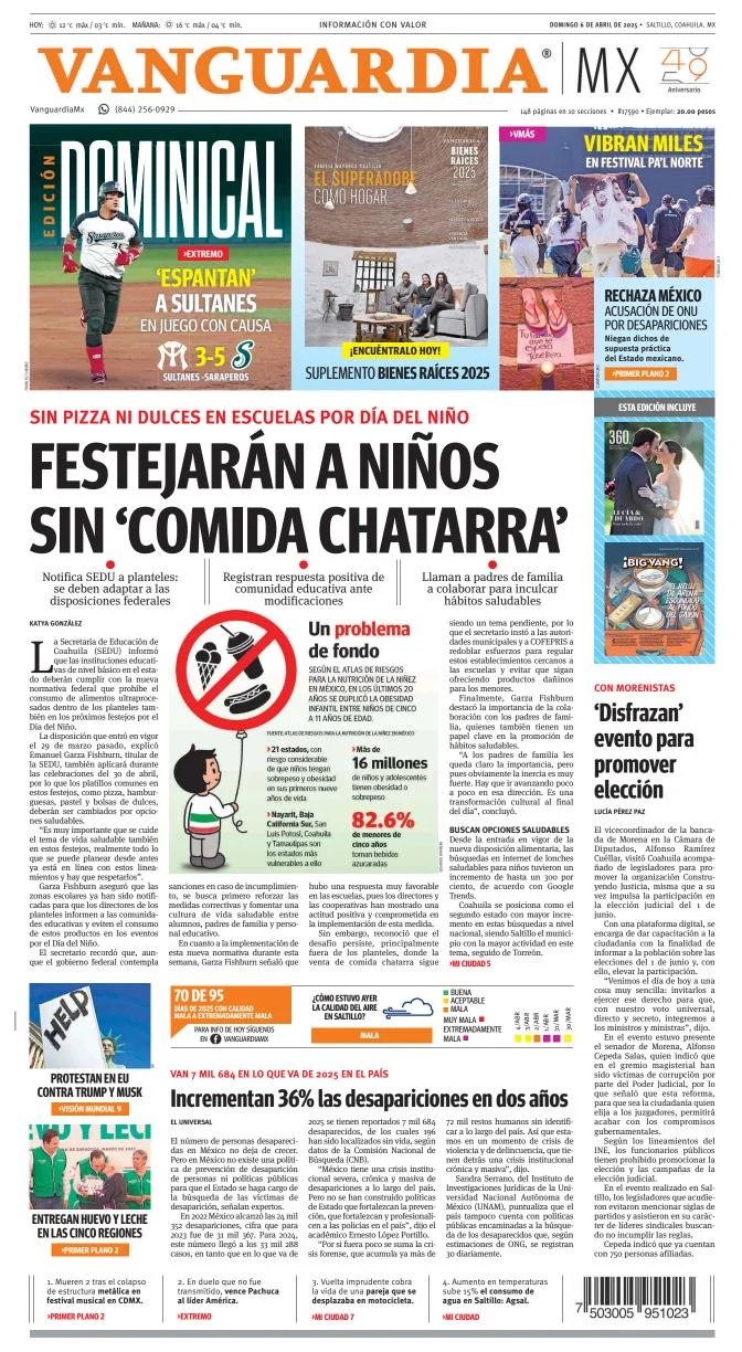 Portada de Vanguardia
