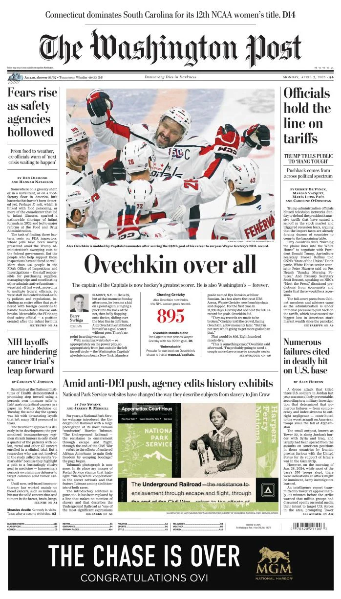 Portada de The Washington Post