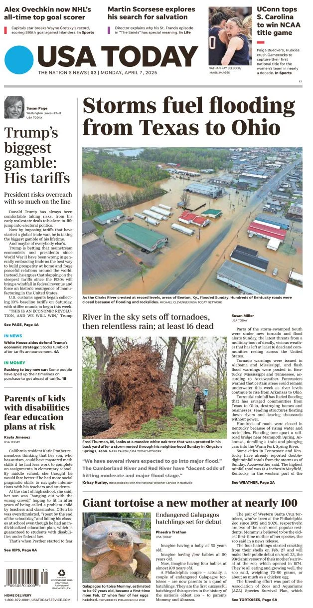 Portada de Usa Today