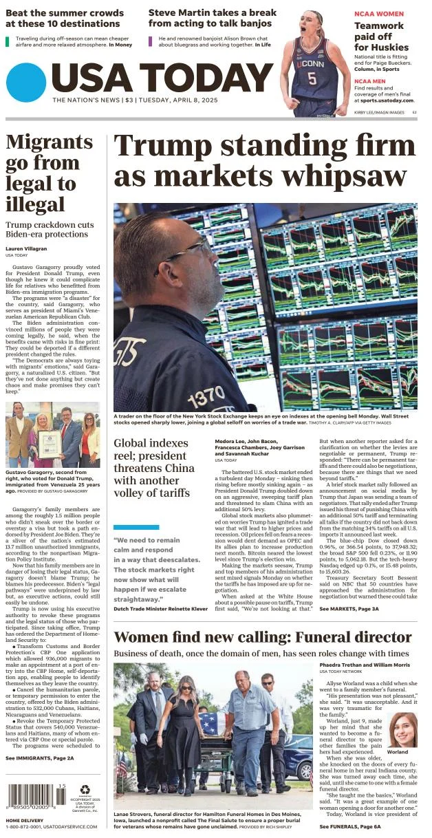 Portada de Usa Today