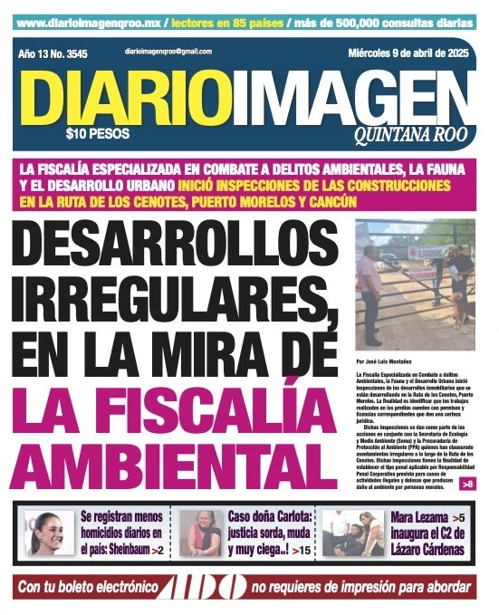 Portada de Diario Imagen Quintana Roo