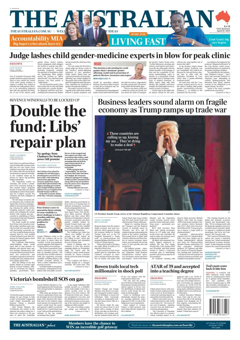 Portada de The Australian