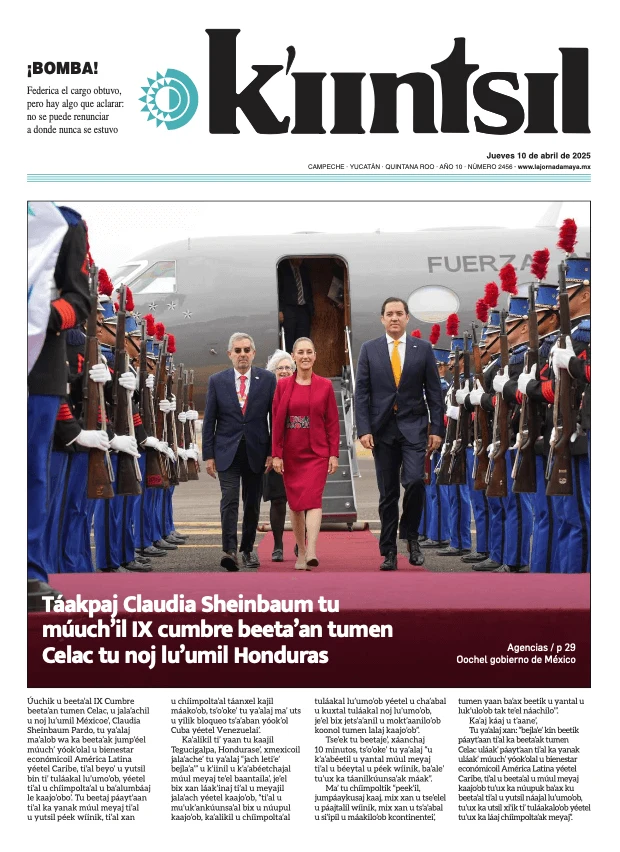 Portada de La Jornada - Kiintsil del jueves, 10 de abril de 2025