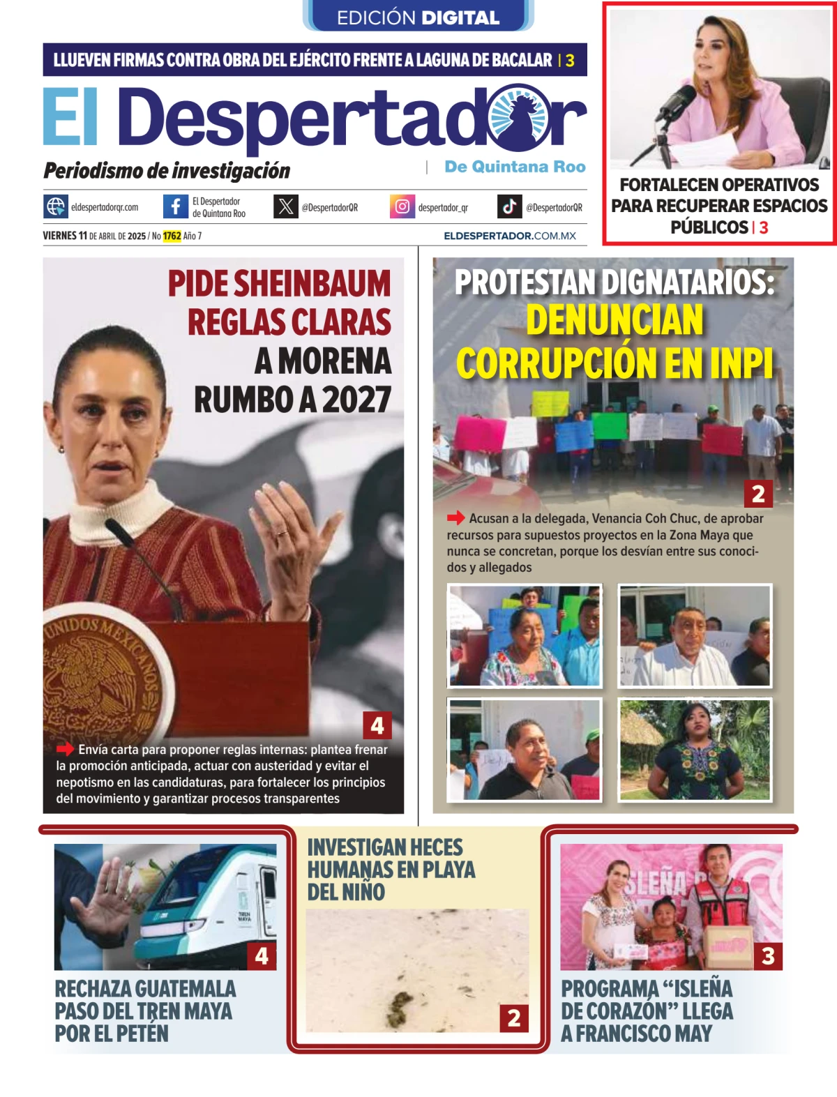 Portada de El Despertador de Quintana Roo
