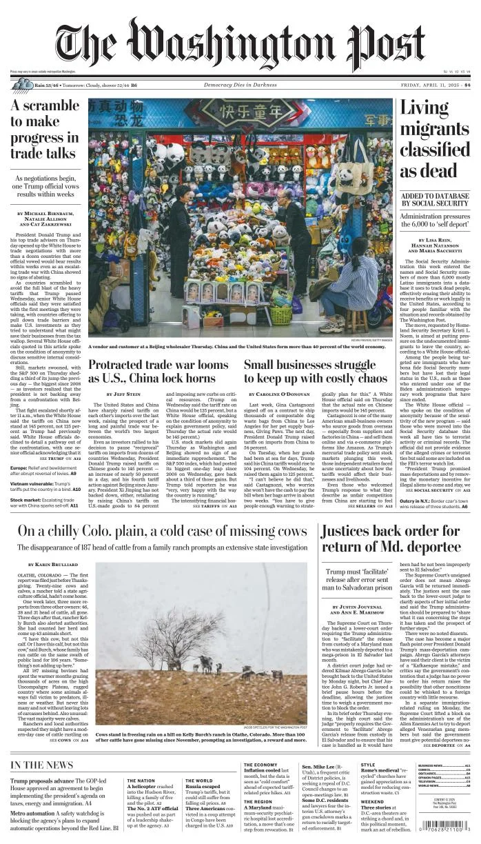 Portada de The Washington Post