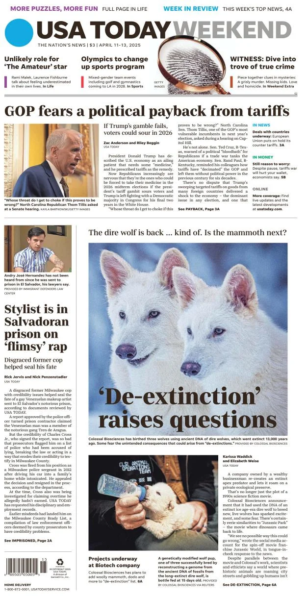 Portada de Usa Today