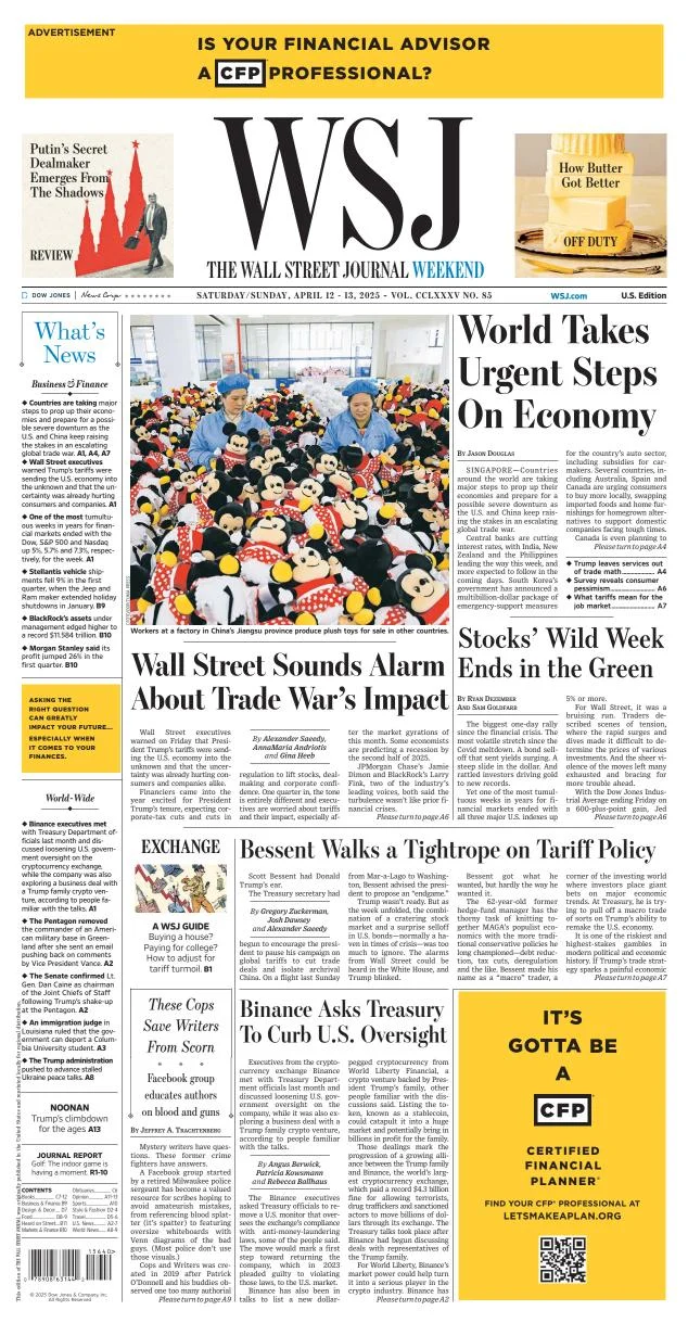 Portada de The Wall Street Journal