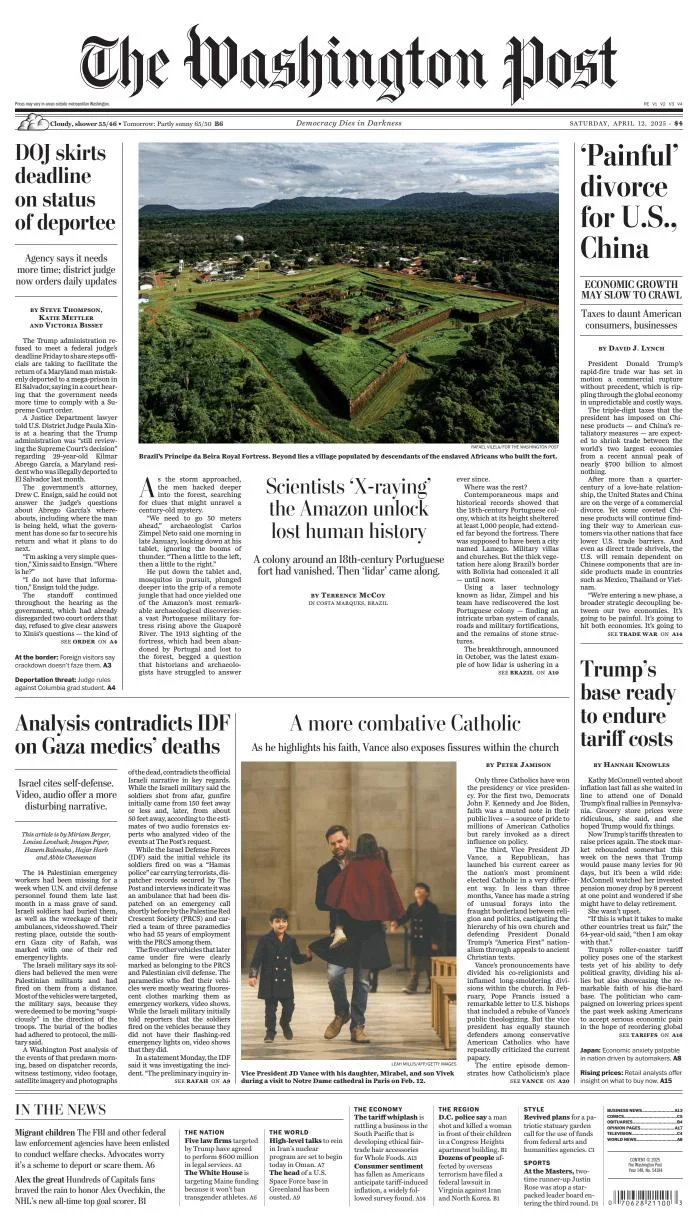 Portada de The Washington Post