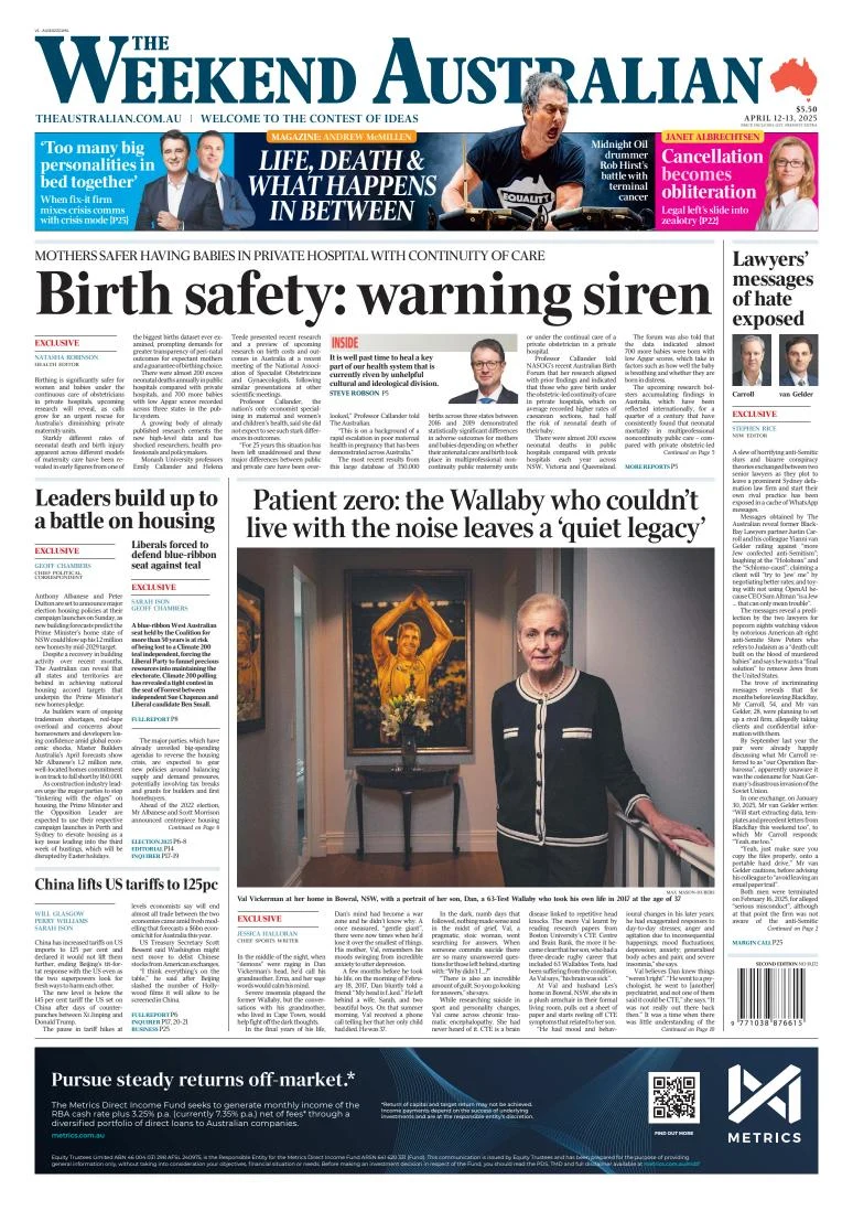 Portada de The Australian