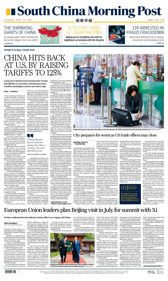 Portada de South China Morning Post