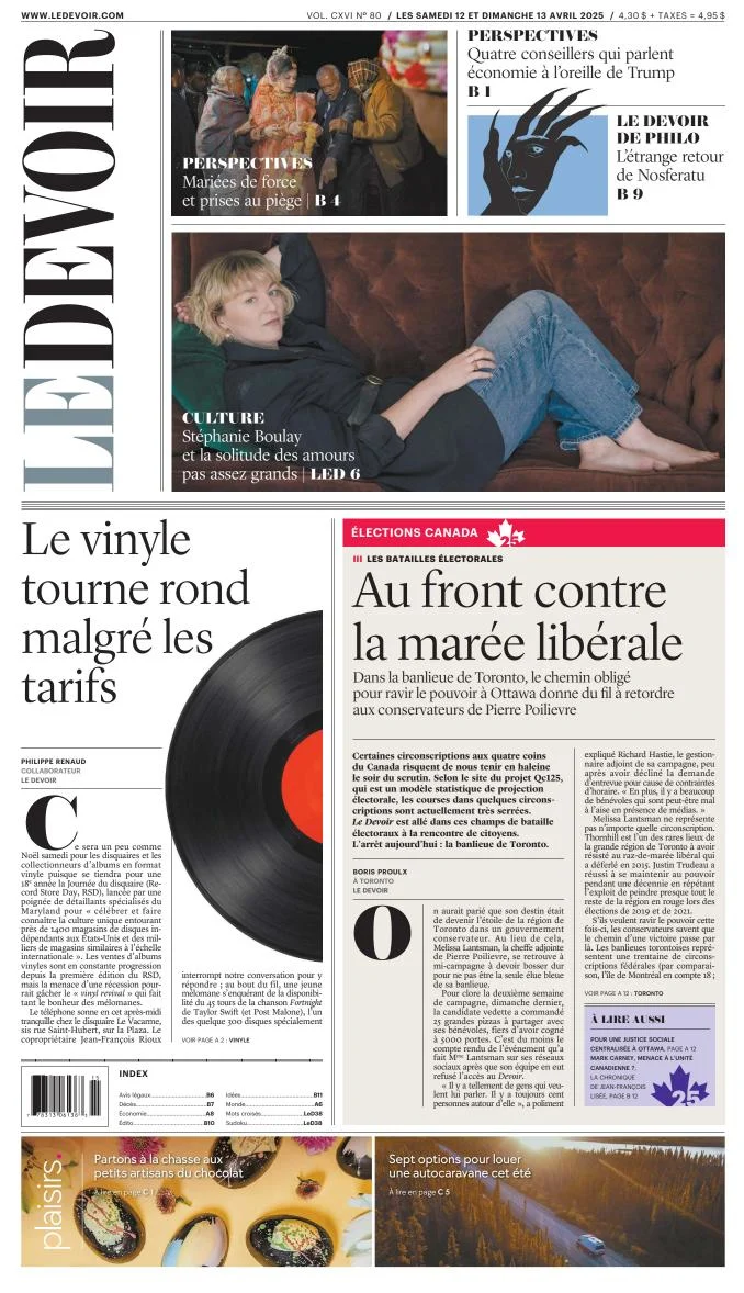 Portada de Le Devoir