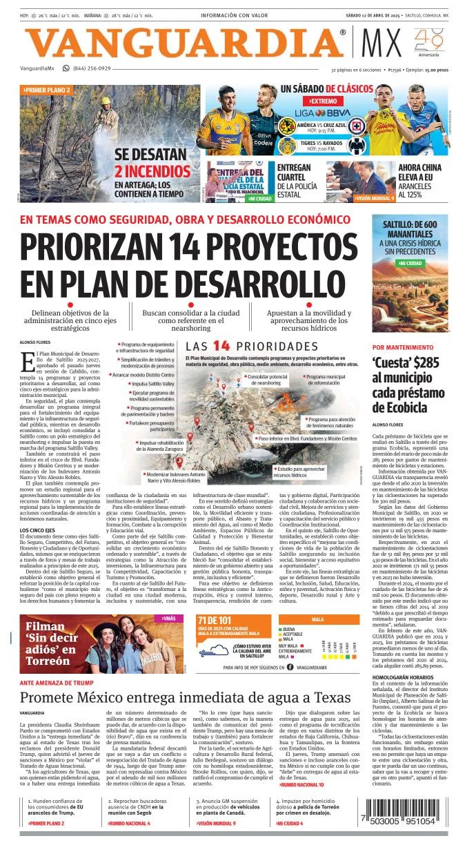 Portada de Vanguardia