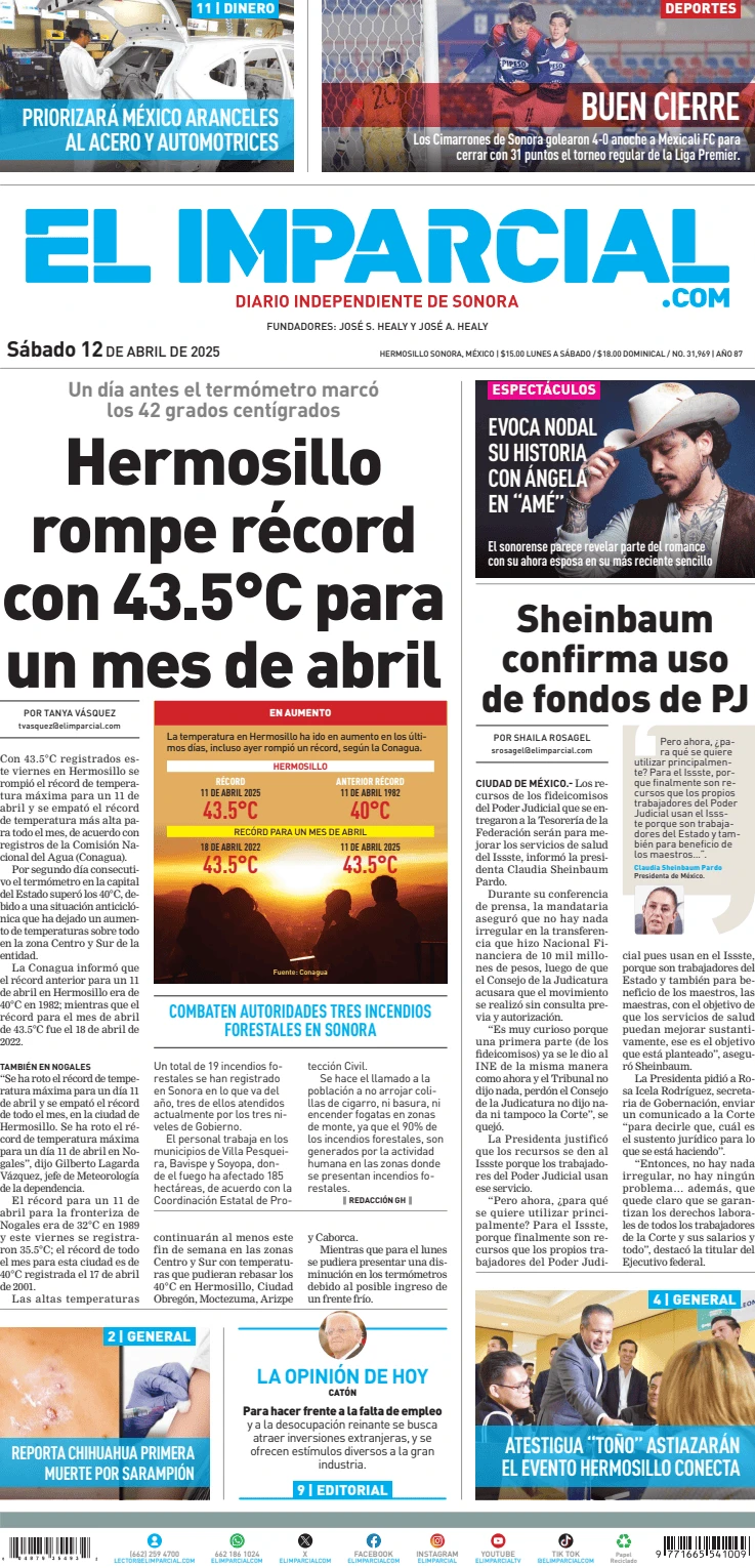 Portada de El Imparcial