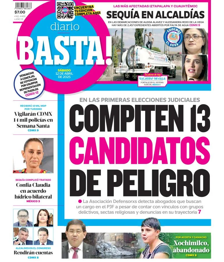 Portada de Basta del sábado, 12 de abril de 2025