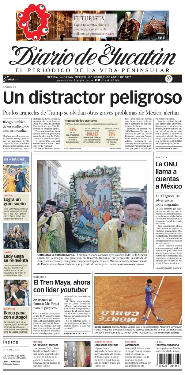 Portada de Diario de Yucatán
