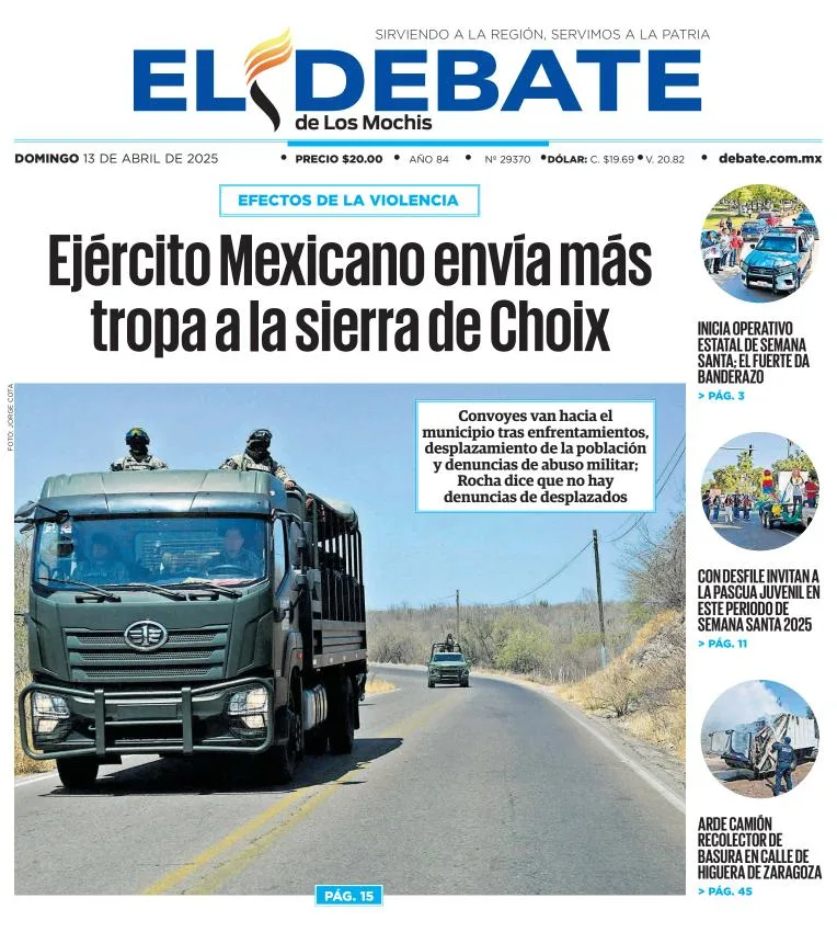 Portada de El Debate de los Mochis