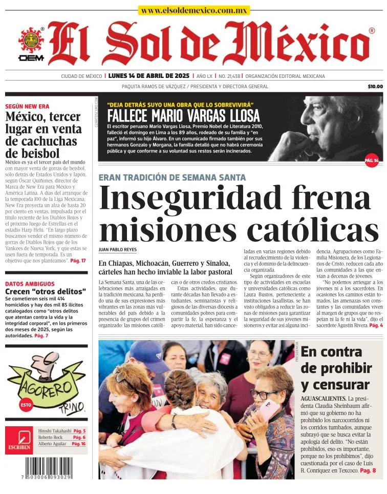 Portada de El Sol de Mexico