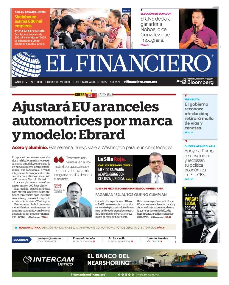 Portada de El Financiero