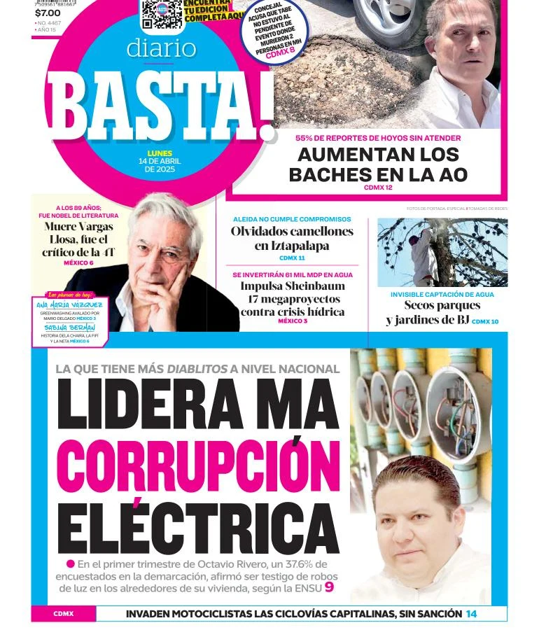 Portada de Basta del lunes, 14 de abril de 2025
