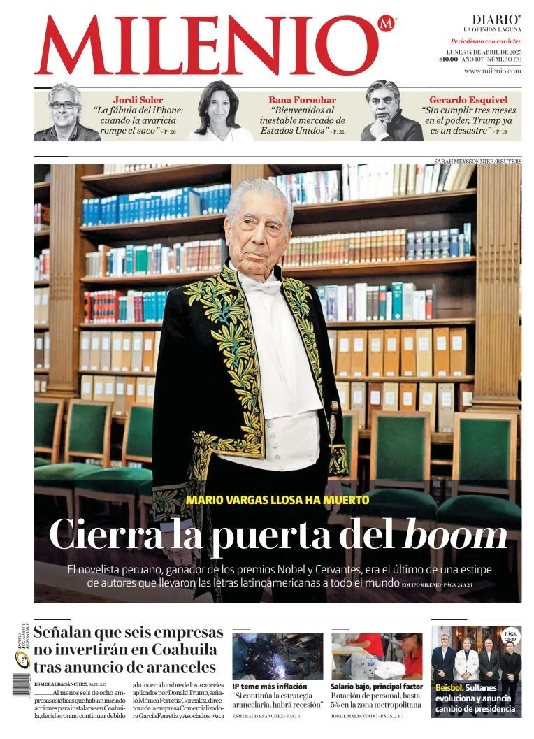 Portada de Milenio Laguna del lunes, 14 de abril de 2025