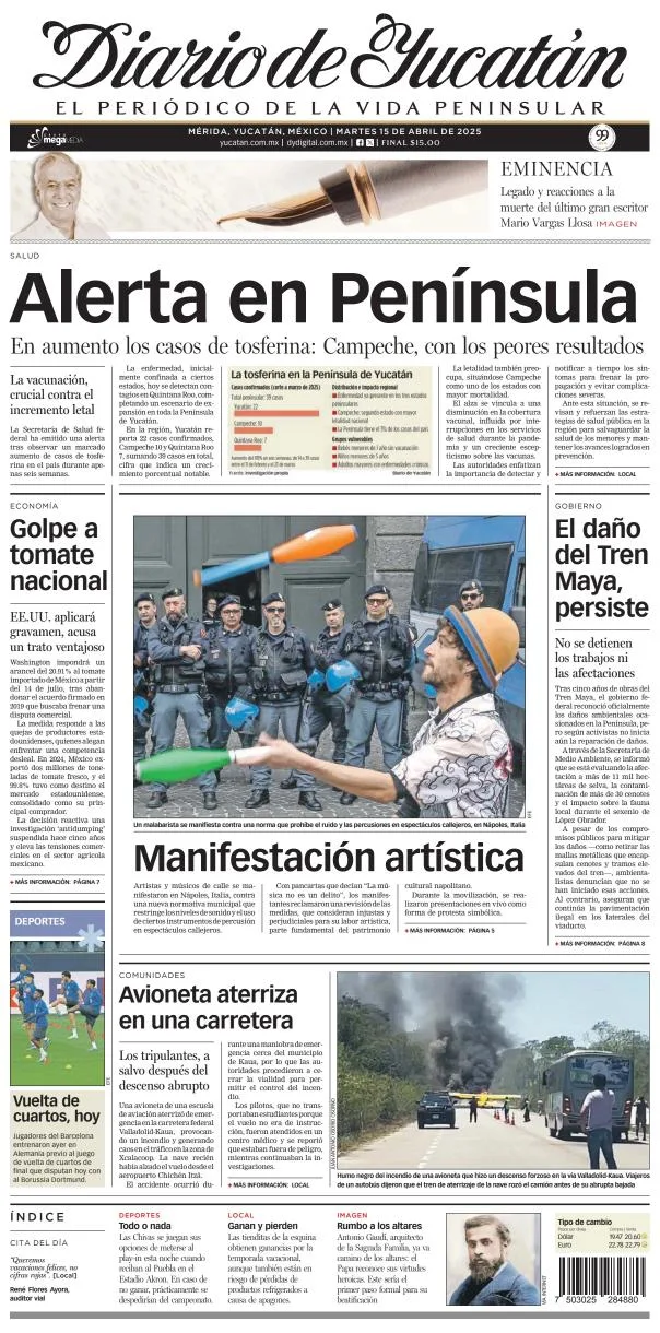 Portada de Diario de Yucatán