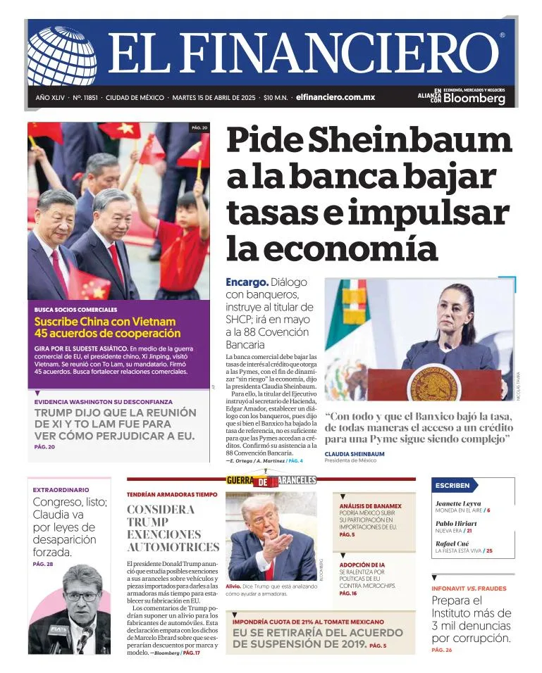 Portada de El Financiero