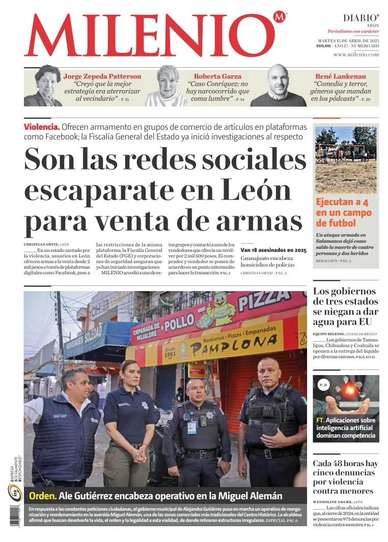 Portada de Milenio Leon del martes, 15 de abril de 2025