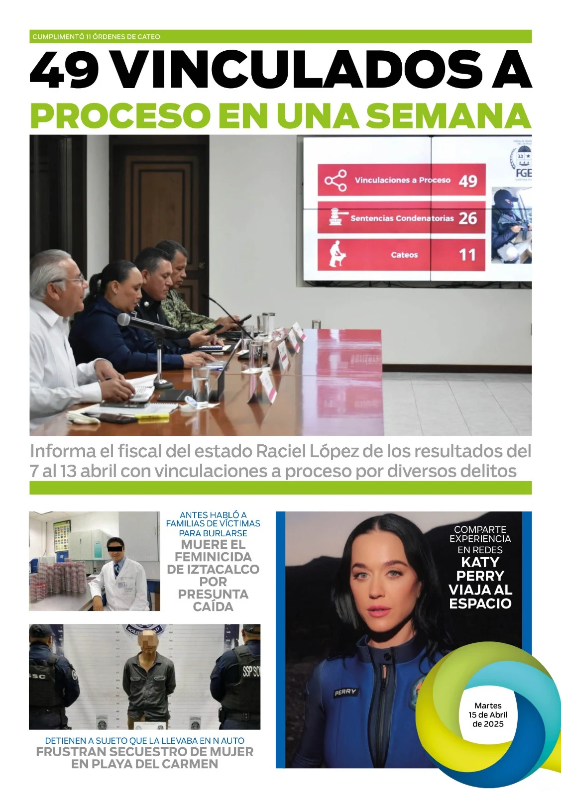 Portada de El Quintana Roo (contraportada)