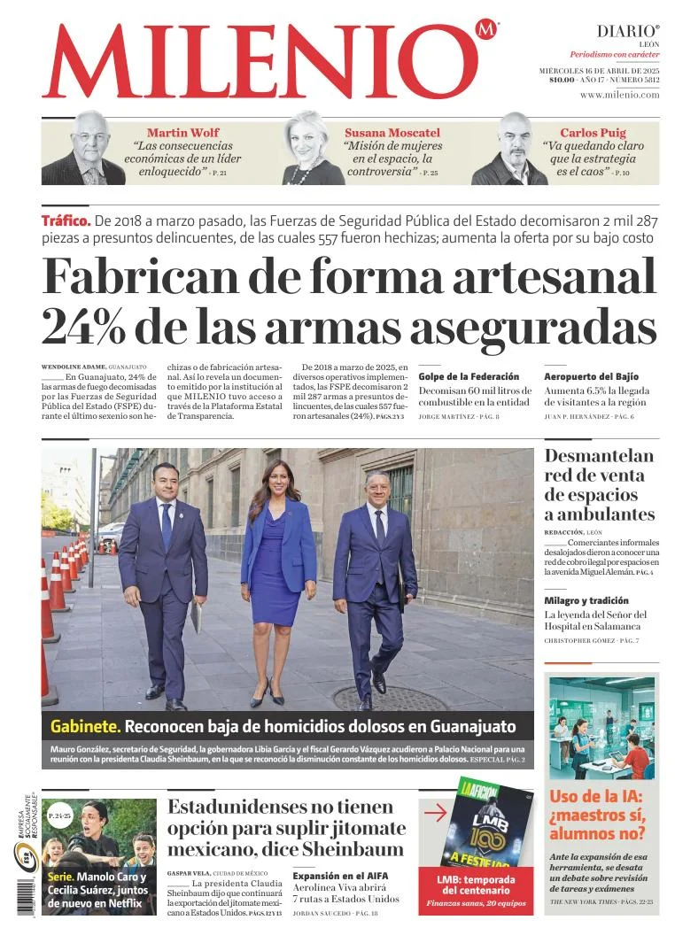 Portada de Milenio Leon del miércoles, 16 de abril de 2025