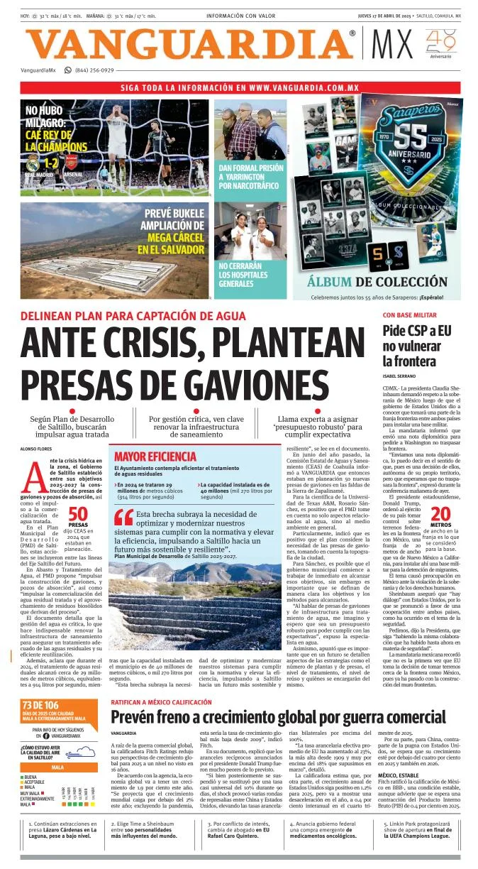 Portada de Vanguardia