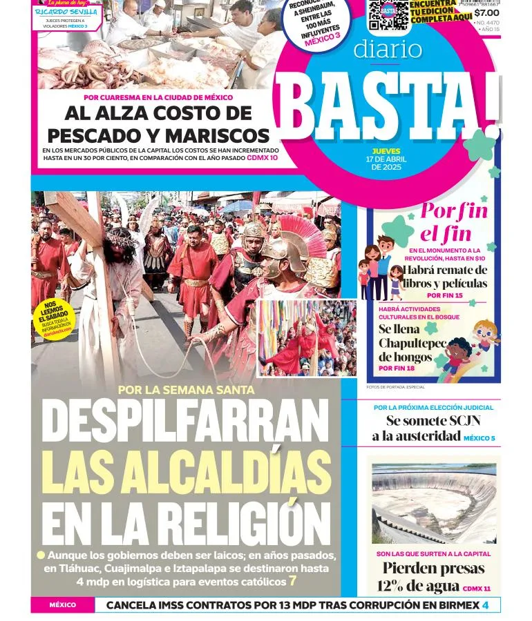 Portada de Basta del jueves, 17 de abril de 2025