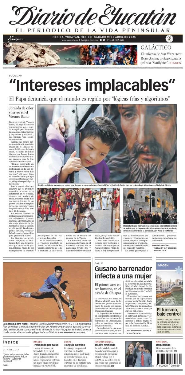 Portada de Diario de Yucatán