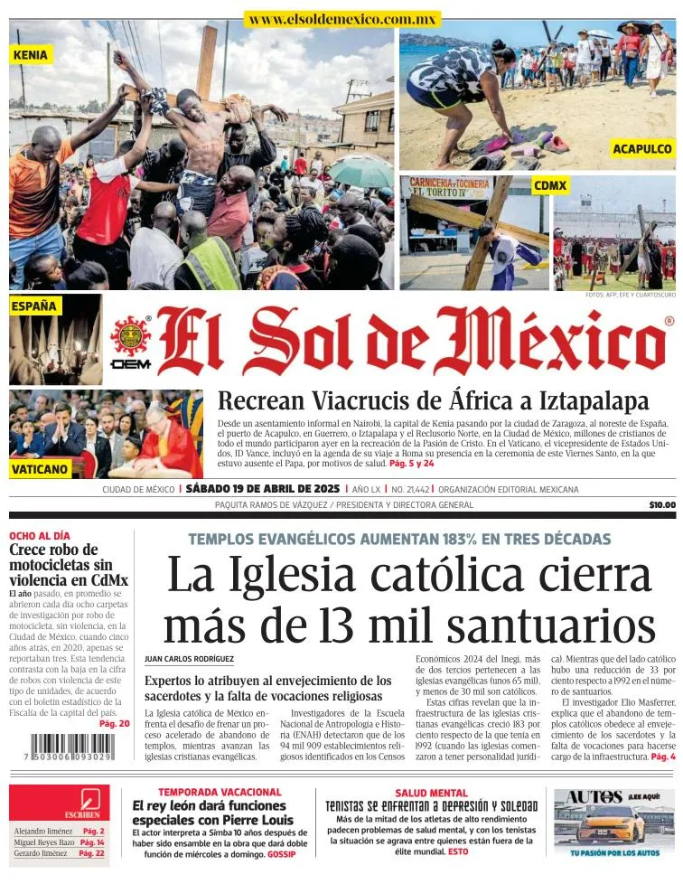 Portada de El Sol de Mexico