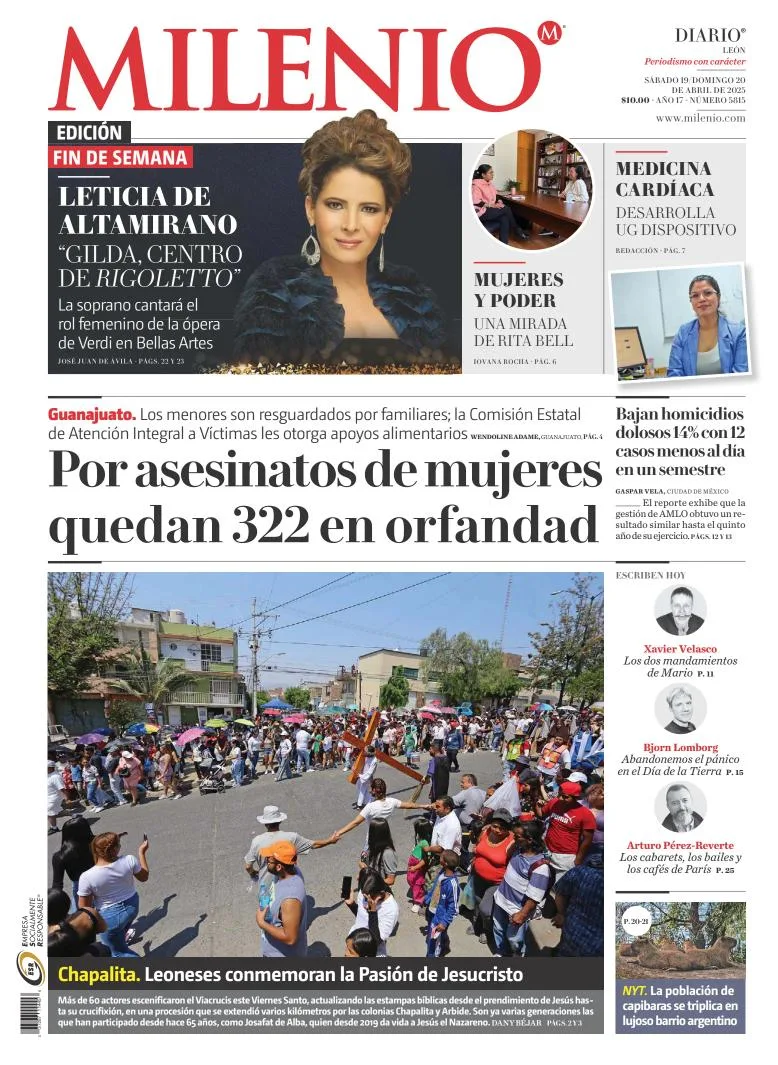 Portada de Milenio Leon del sábado, 19 de abril de 2025