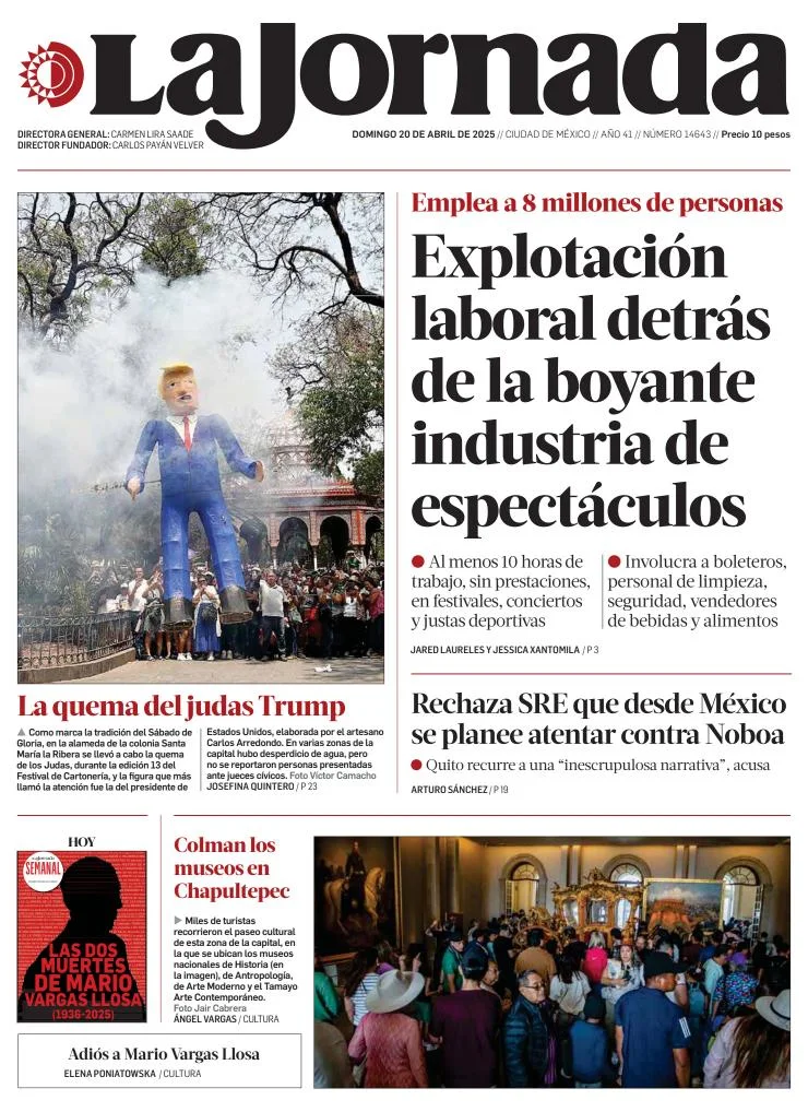 Portada de La Jornada
