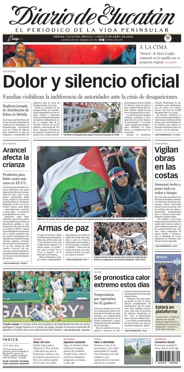 Portada de Diario de Yucatán
