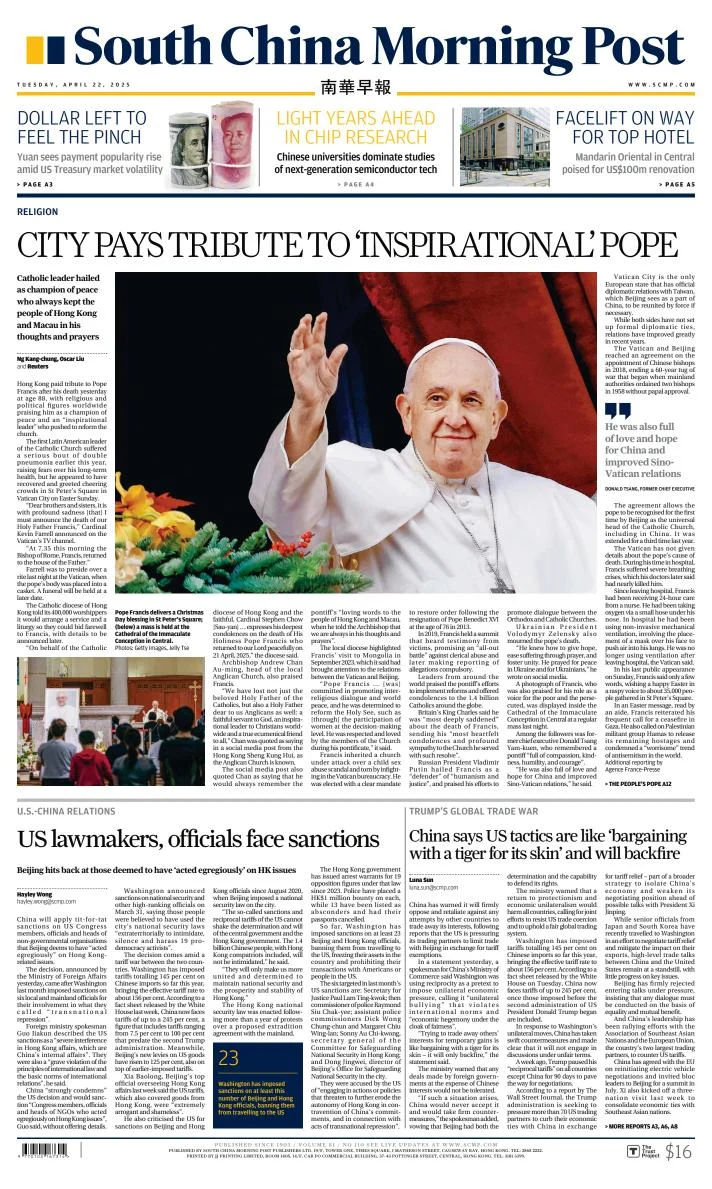Portada de South China Morning Post